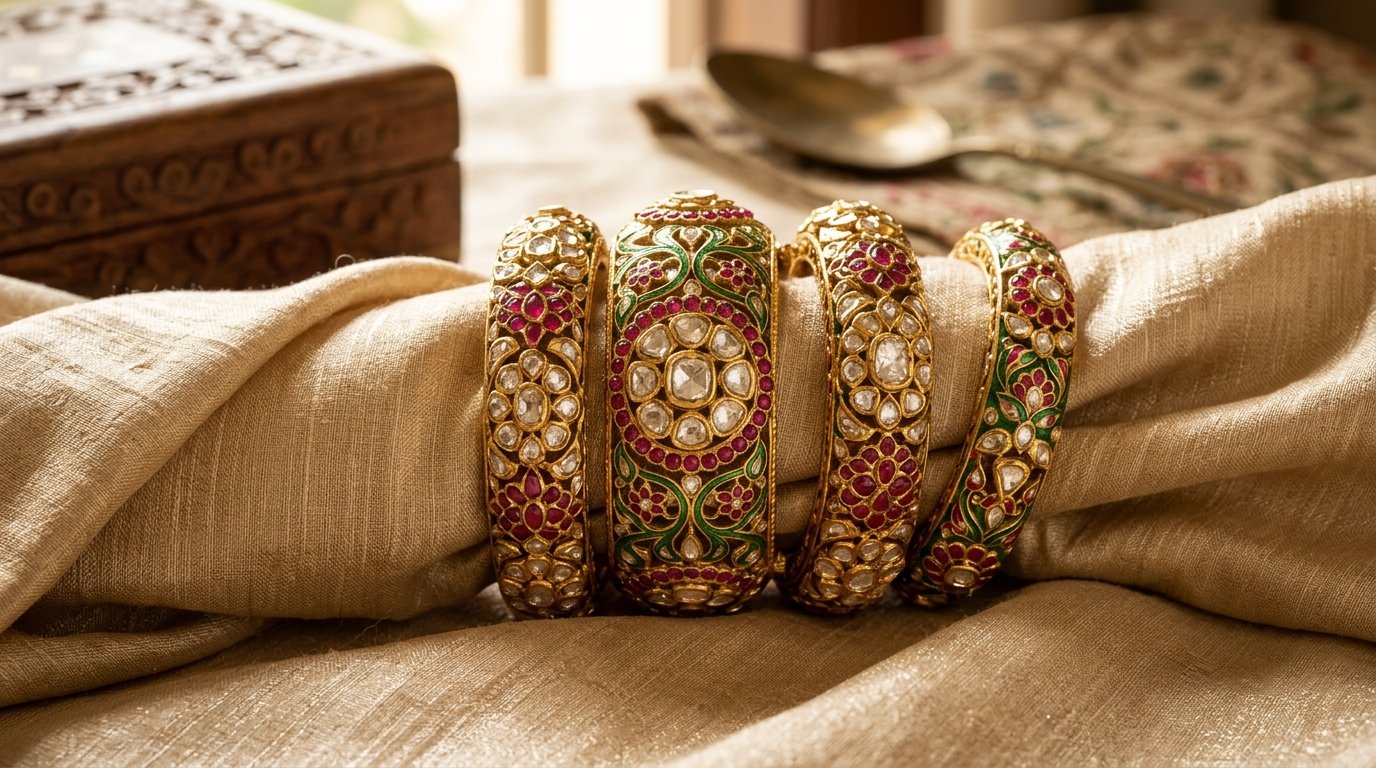 Handcrafted Kundan Bangles